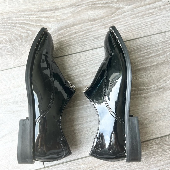 Design Lab Lord & Taylor Remie  Patent Faux Leather Studded Oxford Loafer - Picture 10 of 13